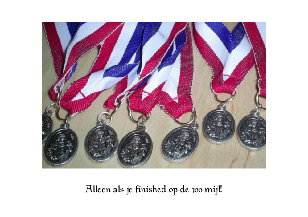 Sint Anna medaille voor finisher 100 mijl